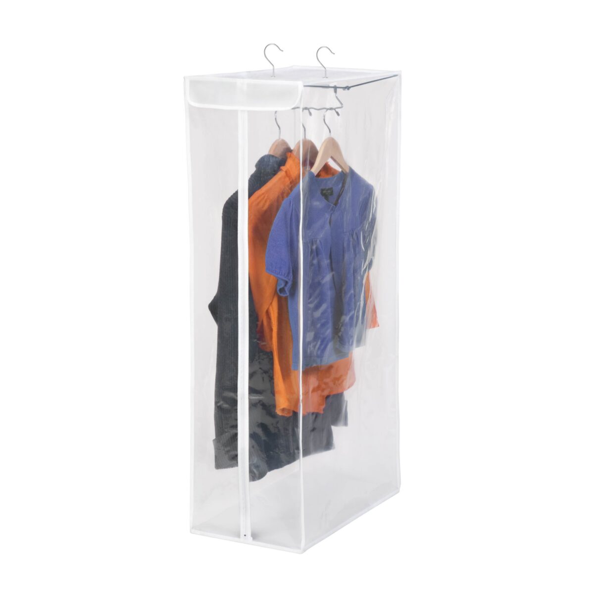 Short Garment Storage Bag - Clear and White
